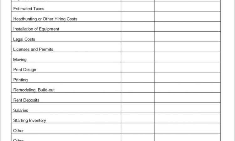 Tax Deduction Worksheet For Small Business