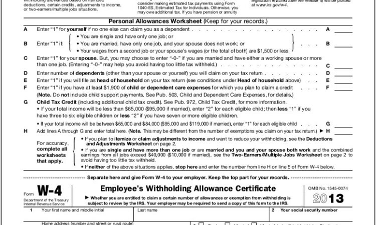 Tax Withholding Worksheet 2015