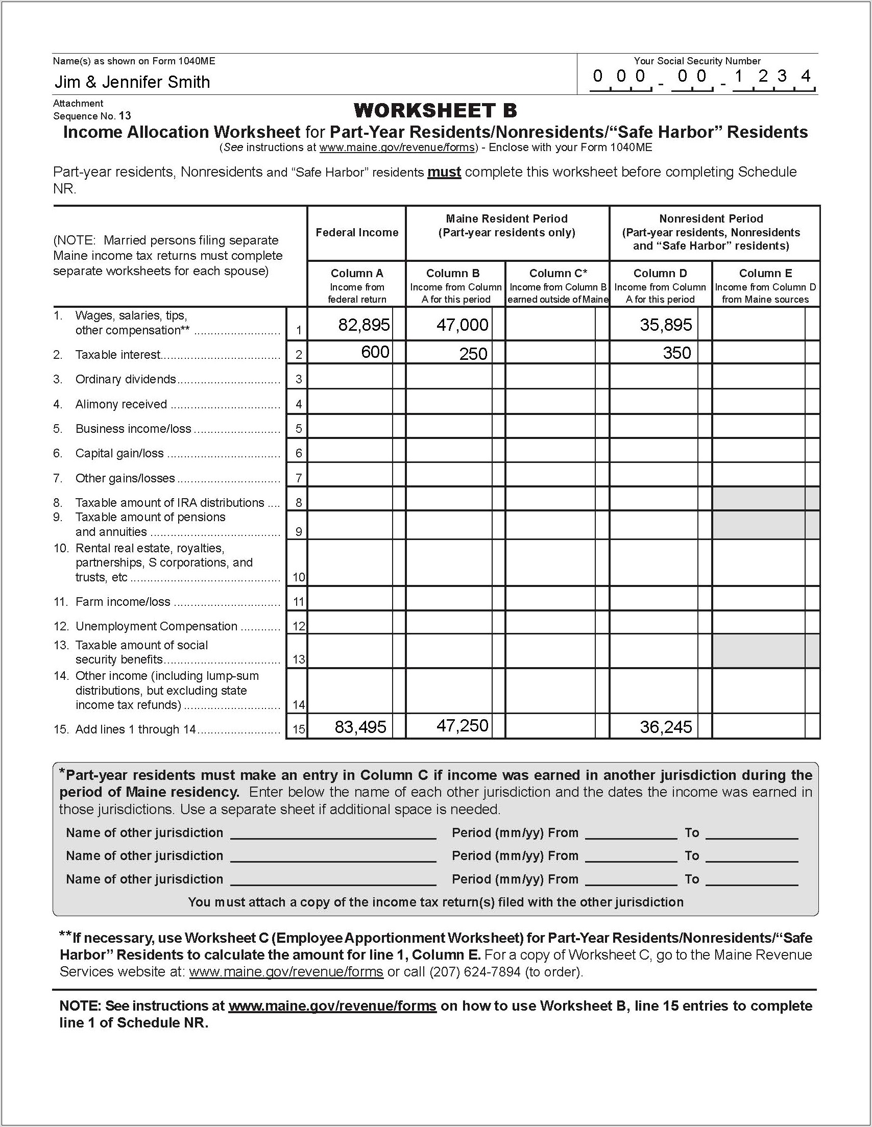 Tax Worksheet For Schedule D