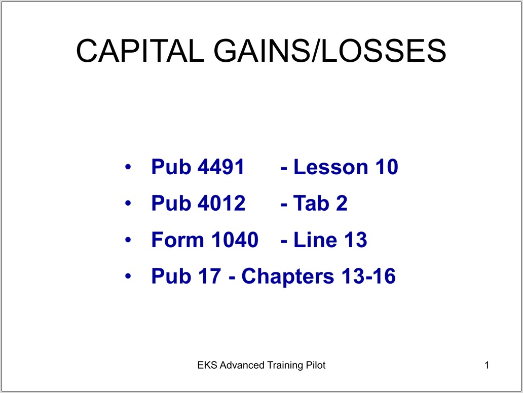 Taxwise Capital Gains Worksheet