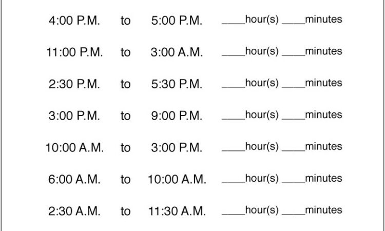 Teaching Elapsed Time Worksheets