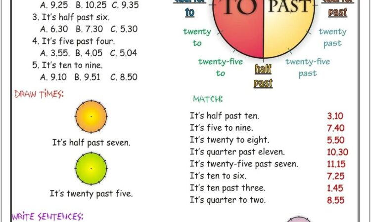 Teaching The Time Worksheet