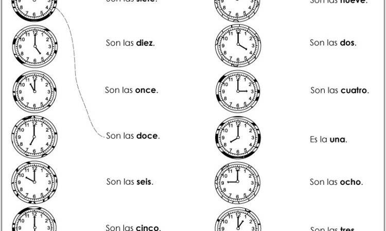 Teaching Time In Spanish Worksheets