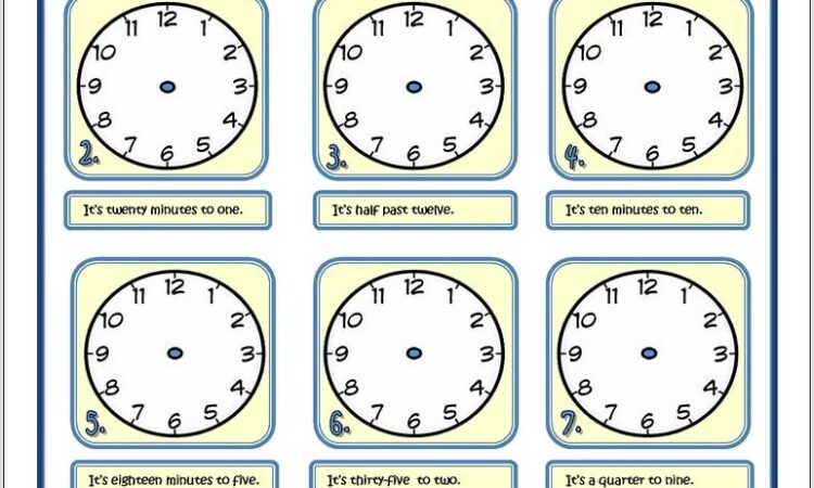 Teaching Time Worksheets Free