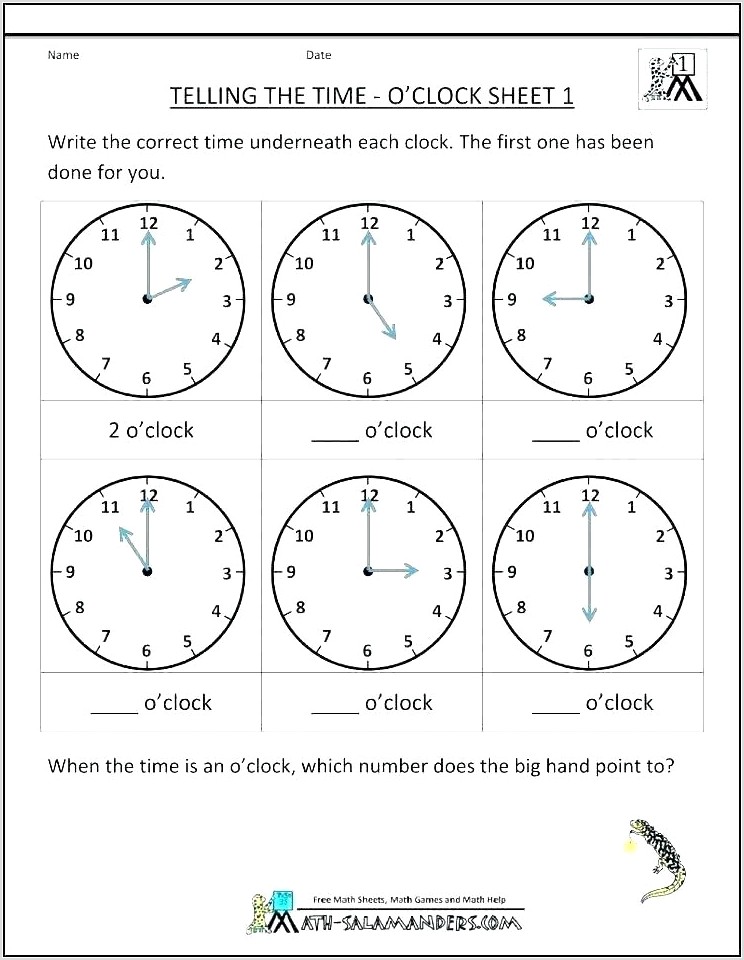 Teaching Time Worksheets Ks1