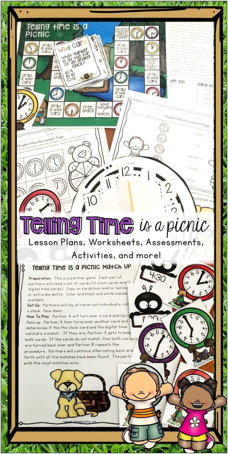 Telling Time Lesson Worksheets