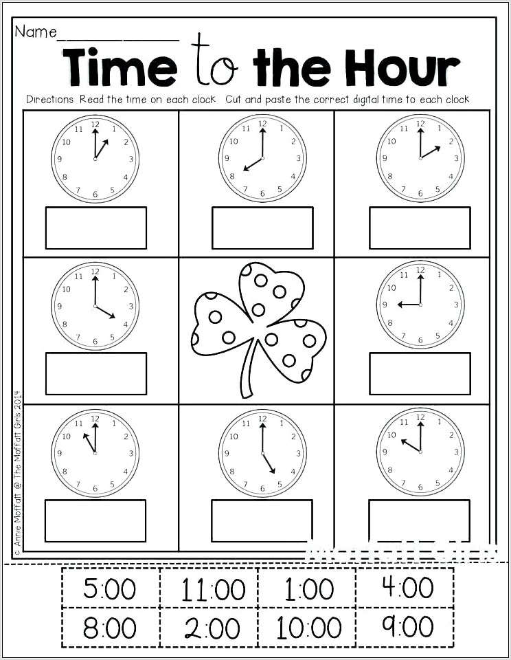 Telling Time Minutes Past Worksheets