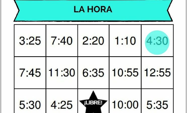 Telling Time Practice Worksheets Spanish