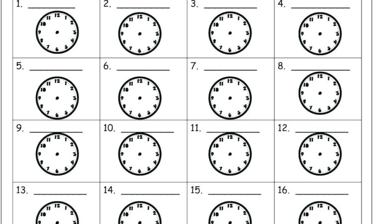 Telling Time To 5 Minutes Free Worksheets