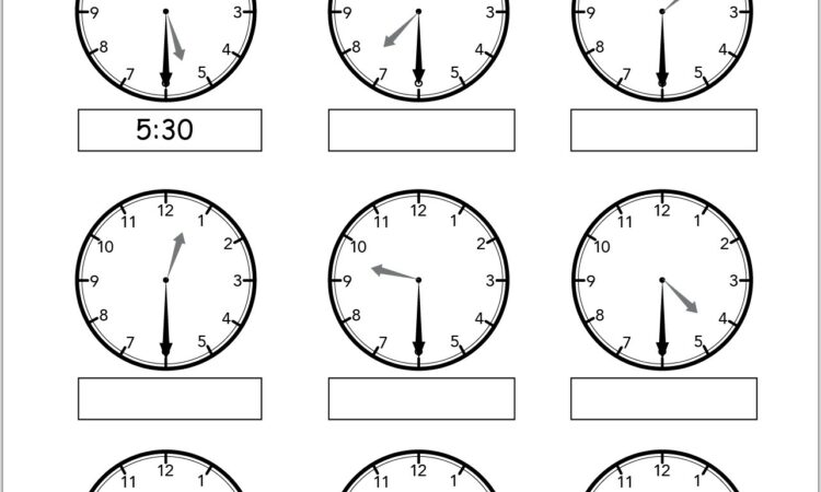 Telling Time To Fifteen Minutes Worksheets