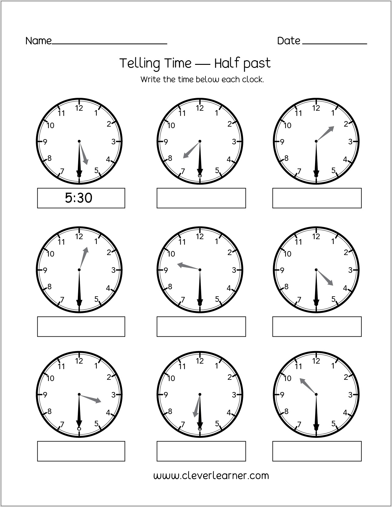 Telling Time To Fifteen Minutes Worksheets