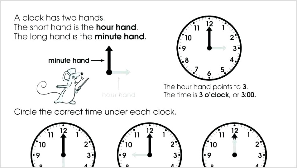 Telling Time To The 15 Minute Worksheets