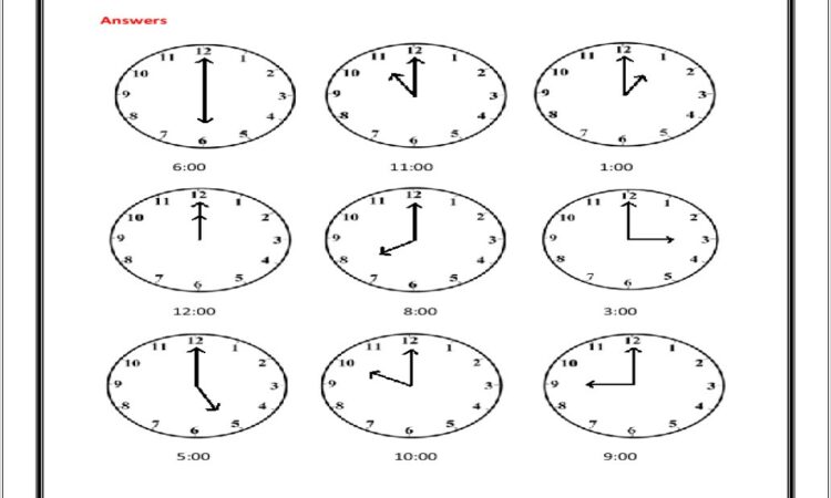 Telling Time To The Hour Worksheet