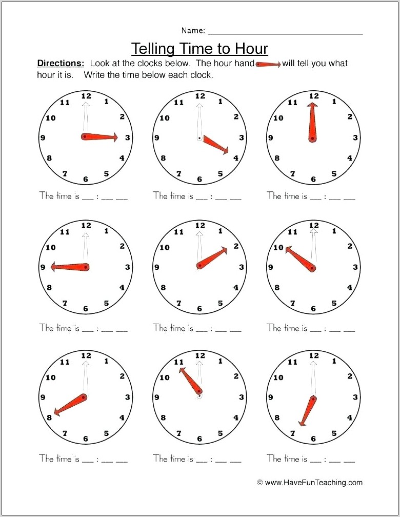 Telling Time To The Minute Worksheet Free