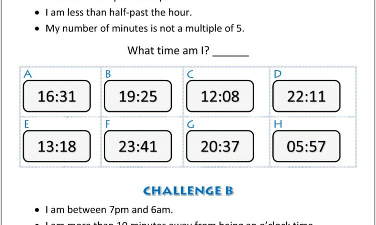 Telling Time To The Nearest Second Worksheet