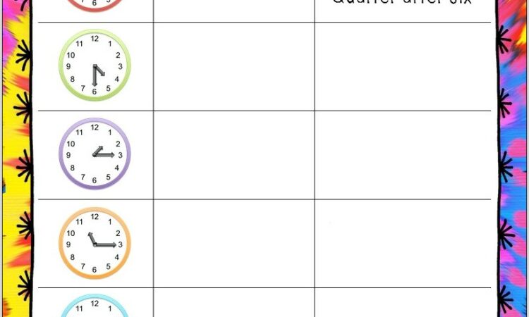 Telling Time Word Search Worksheets