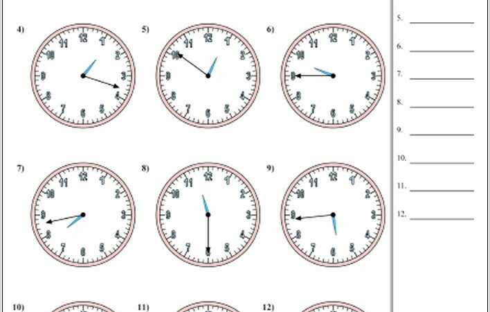 Telling Time Worksheet 3rd Grade