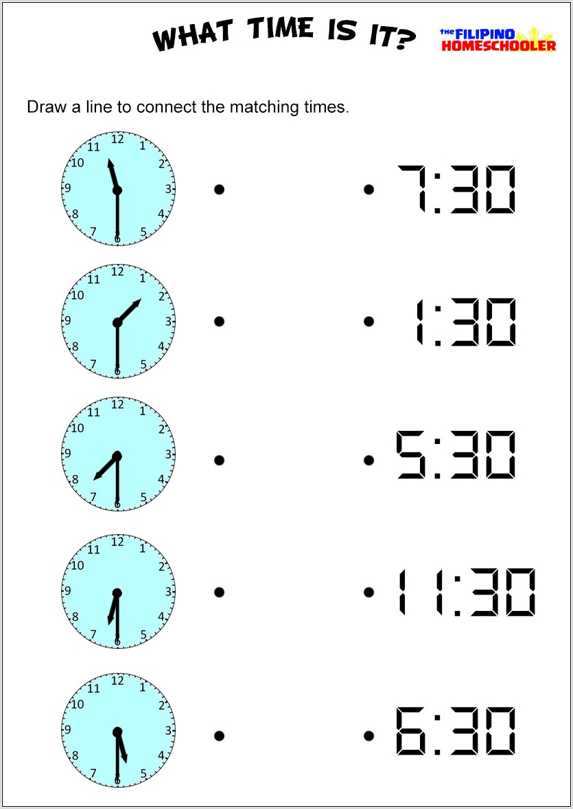Telling Time Worksheet By The Hour