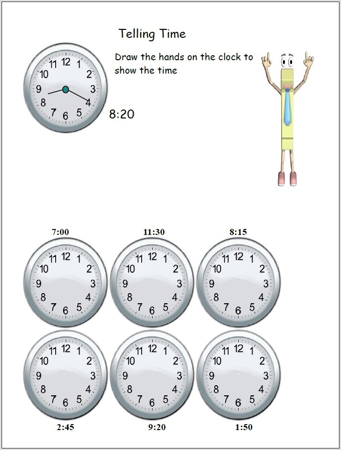 Telling Time Worksheet For 2nd Grade