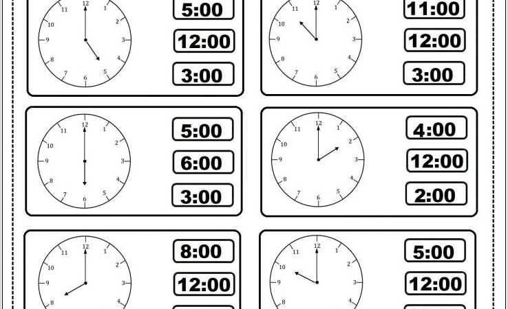 Telling Time Worksheet For First Graders