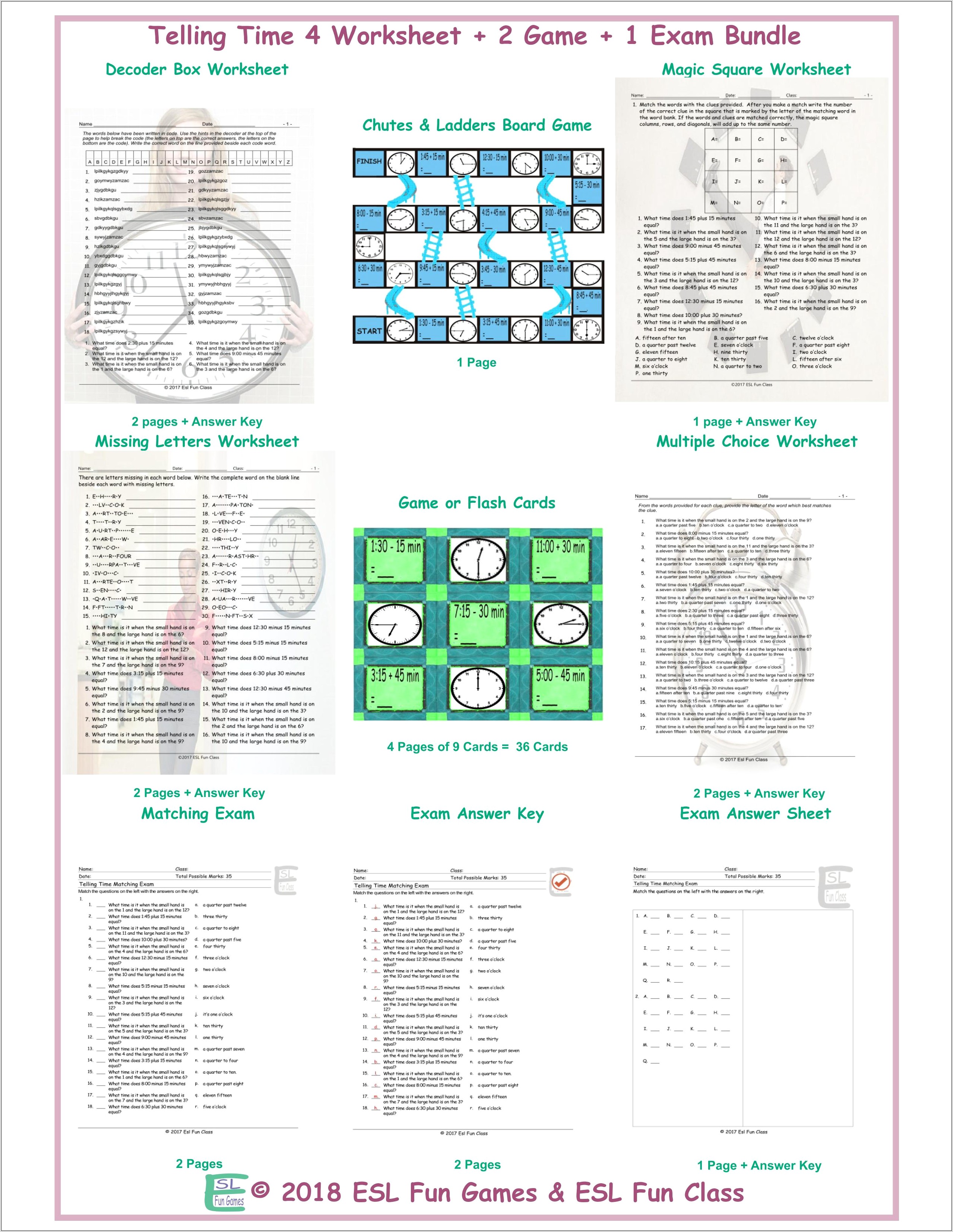 Telling Time Worksheet Fun