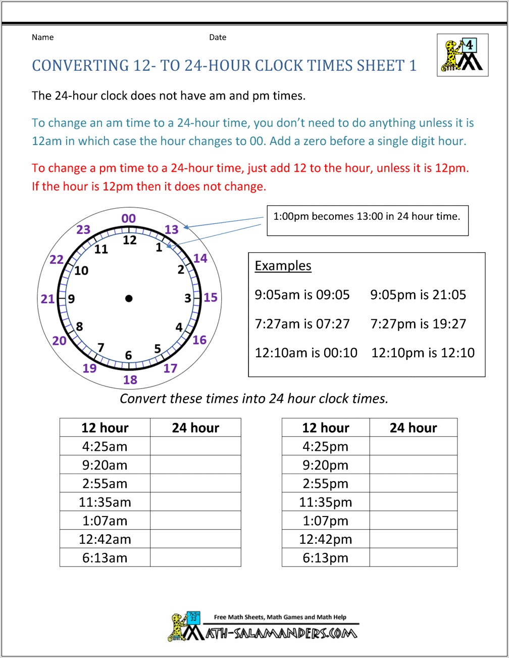 Telling Time Worksheet Maker Master