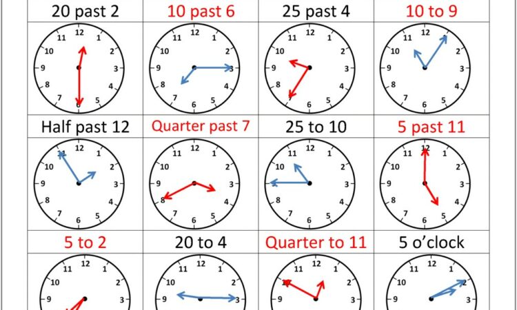 Telling Time Worksheet To The 5 Minutes