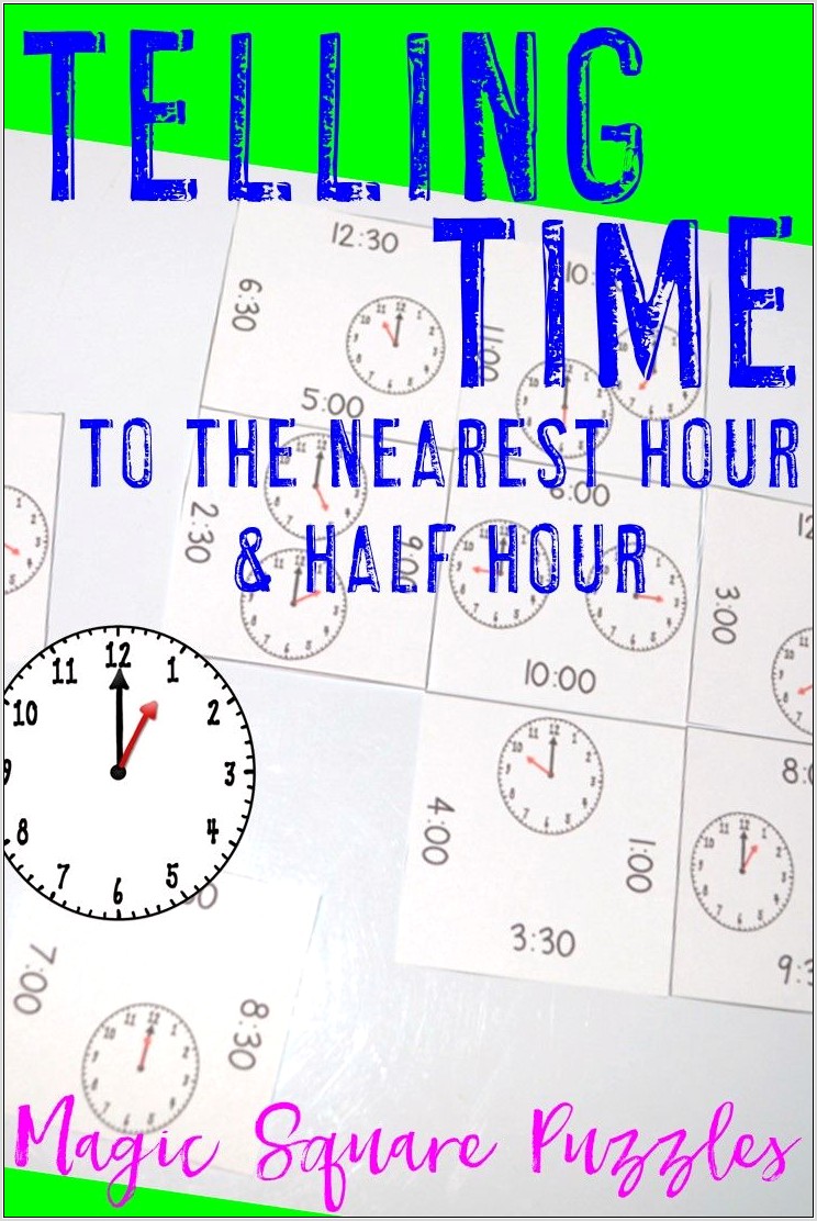 Telling Time Worksheet To The Half Hour