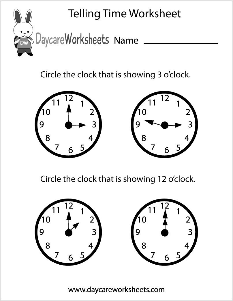 Telling Time Worksheet Worksheet