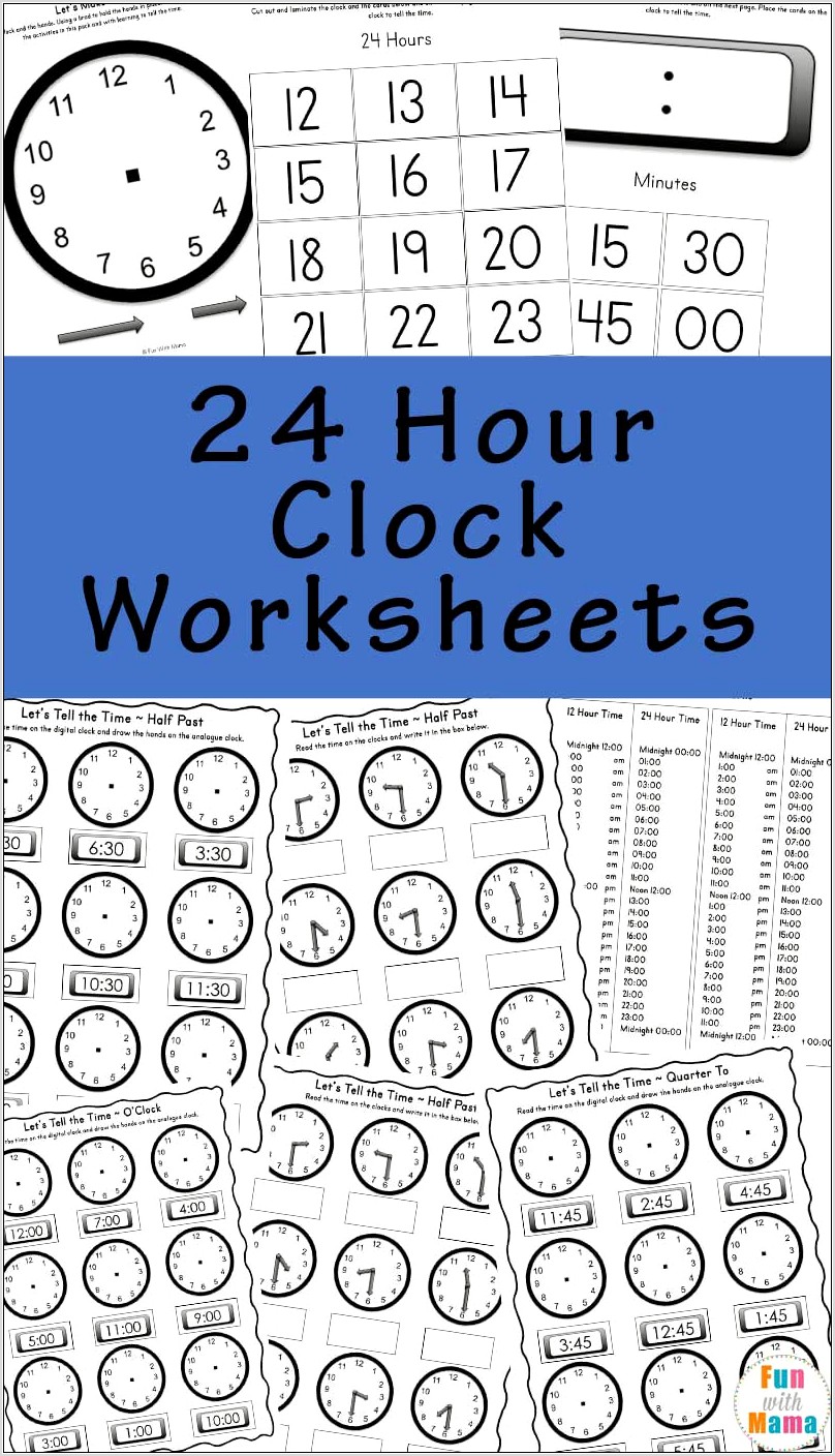 Telling Time Worksheets 24 Hour Clock