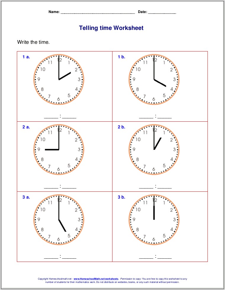 Telling Time Worksheets Busy Teacher