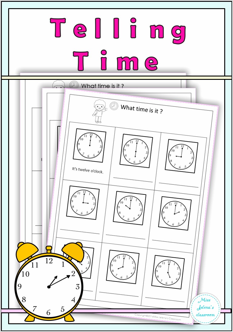 Telling Time Worksheets Elementary