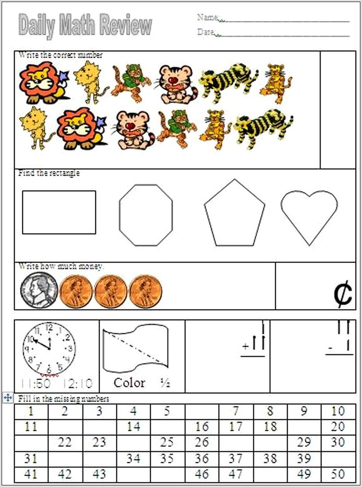 Telling Time Worksheets For Special Needs