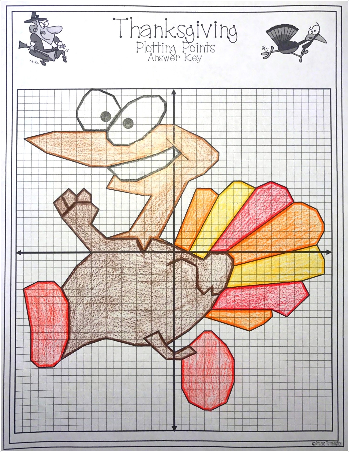 Thanksgiving Math Mystery Worksheets