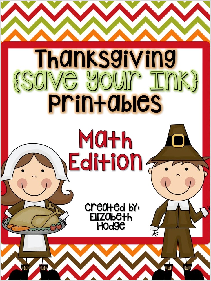 Thanksgiving Math Printables Kindergarten