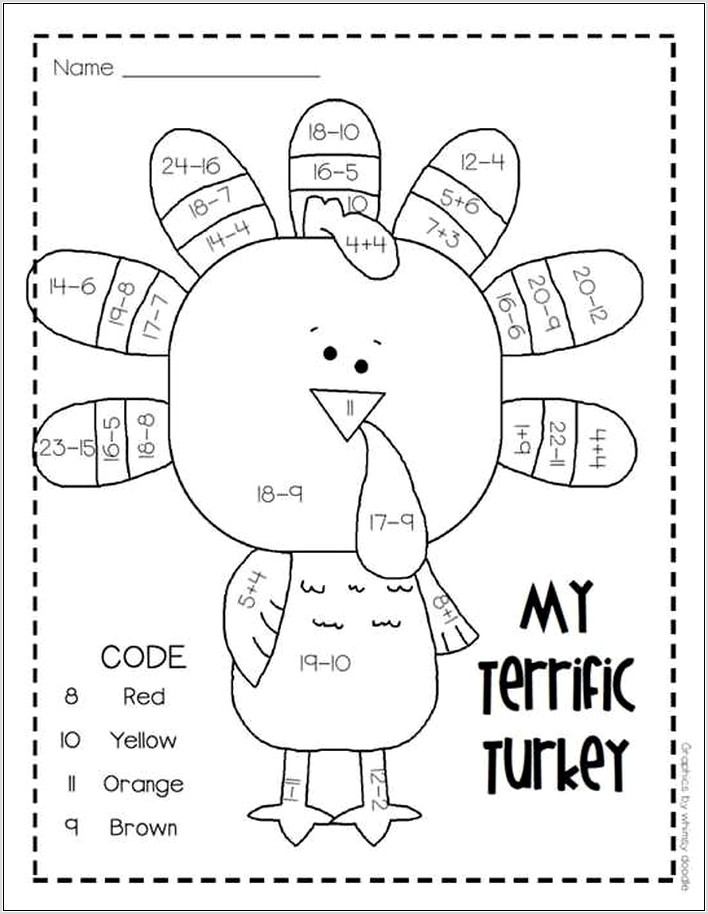 Thanksgiving Math Worksheets For Grade 1