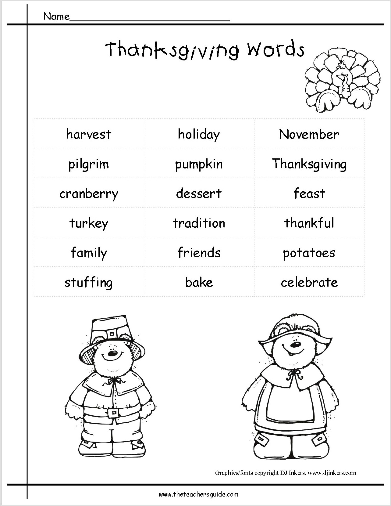 Thanksgiving Math Worksheets For Second Graders