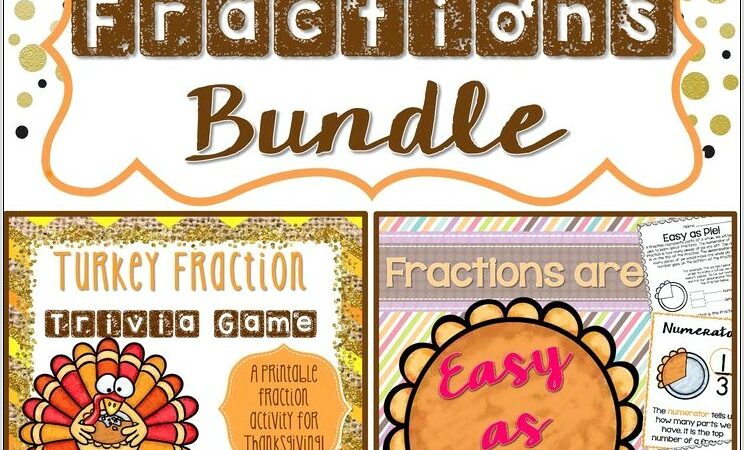 Thanksgiving Math Worksheets Fractions