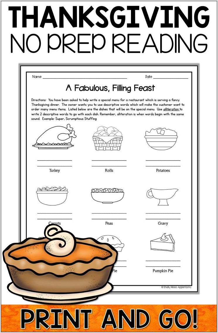 Thanksgiving Math Worksheets Word Problems