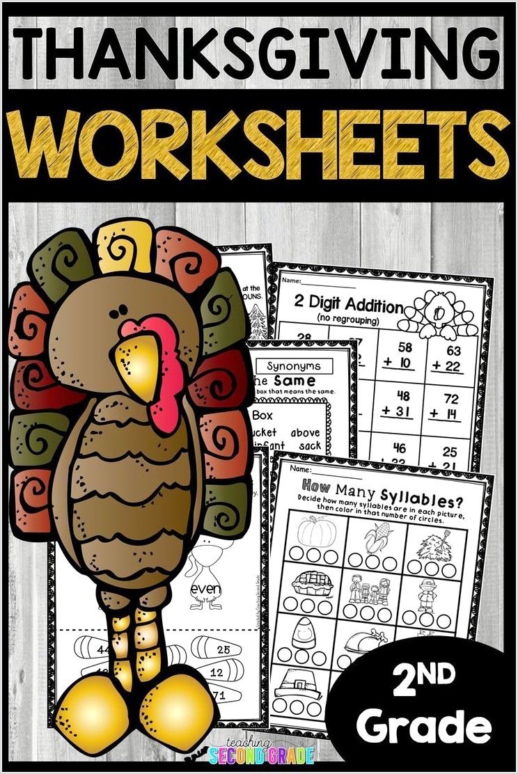 Thanksgiving Worksheets Second Grade Free