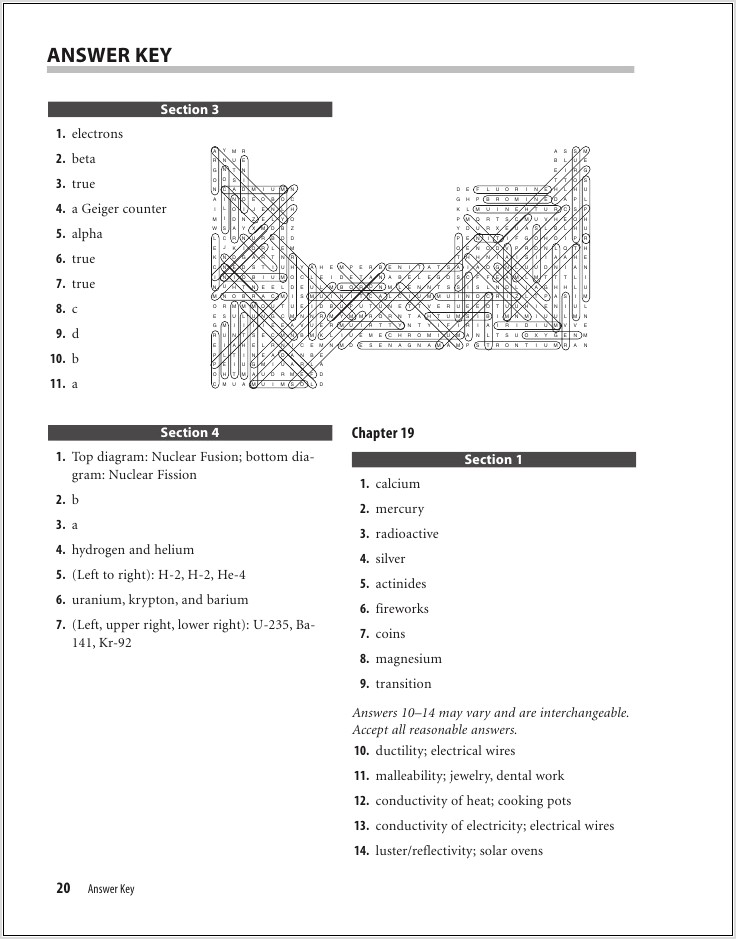 The Periodic Table Worksheet Section 3