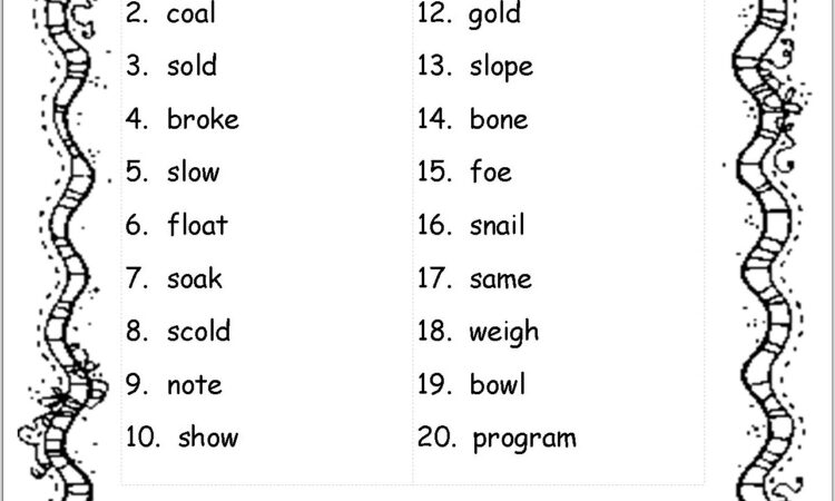 Third Grade Spelling Games Worksheets