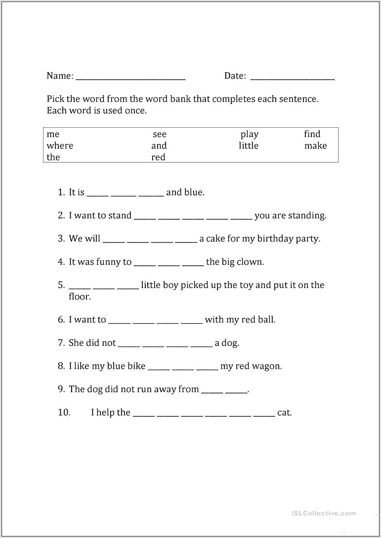 Third Grade Spelling Words Worksheet