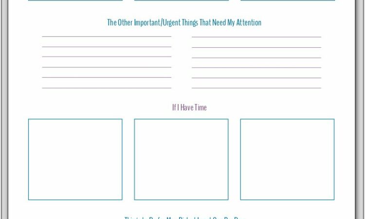 Time Management Priorities Worksheet