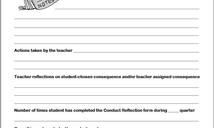 Time Out Reflection Worksheet