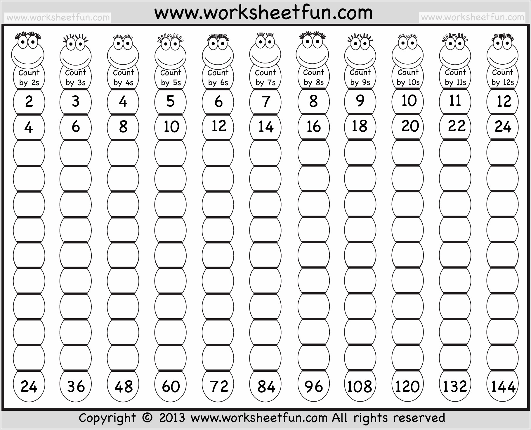 Time Table Worksheets 1 5