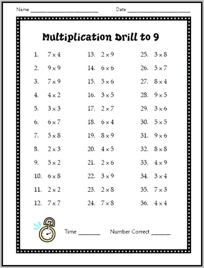Time Table Worksheets To Print