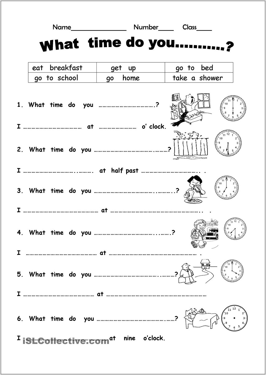 Time Worksheet Daily Routine