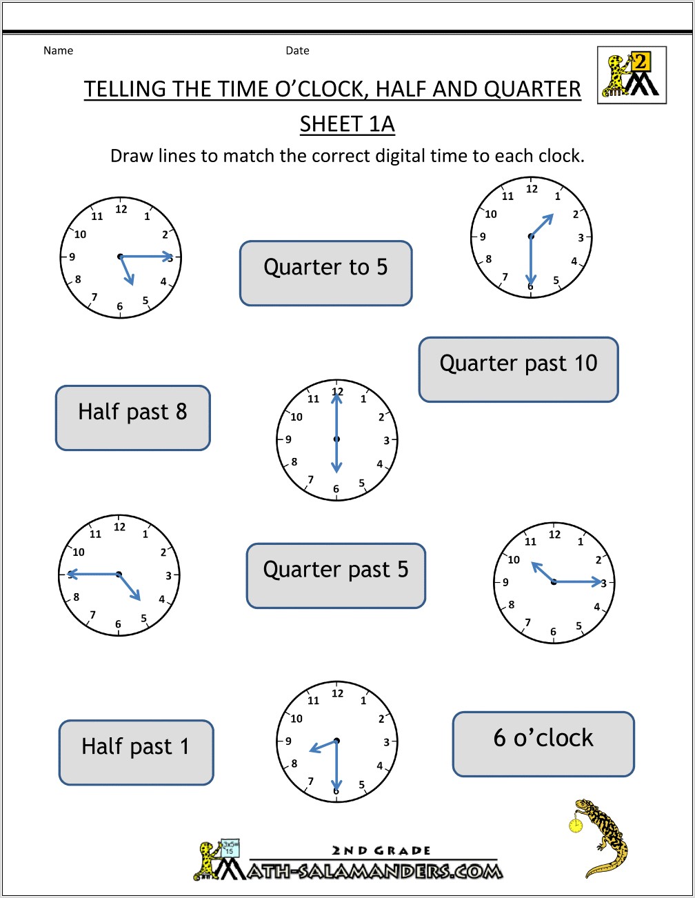 Time Worksheet Half Past And Oclock