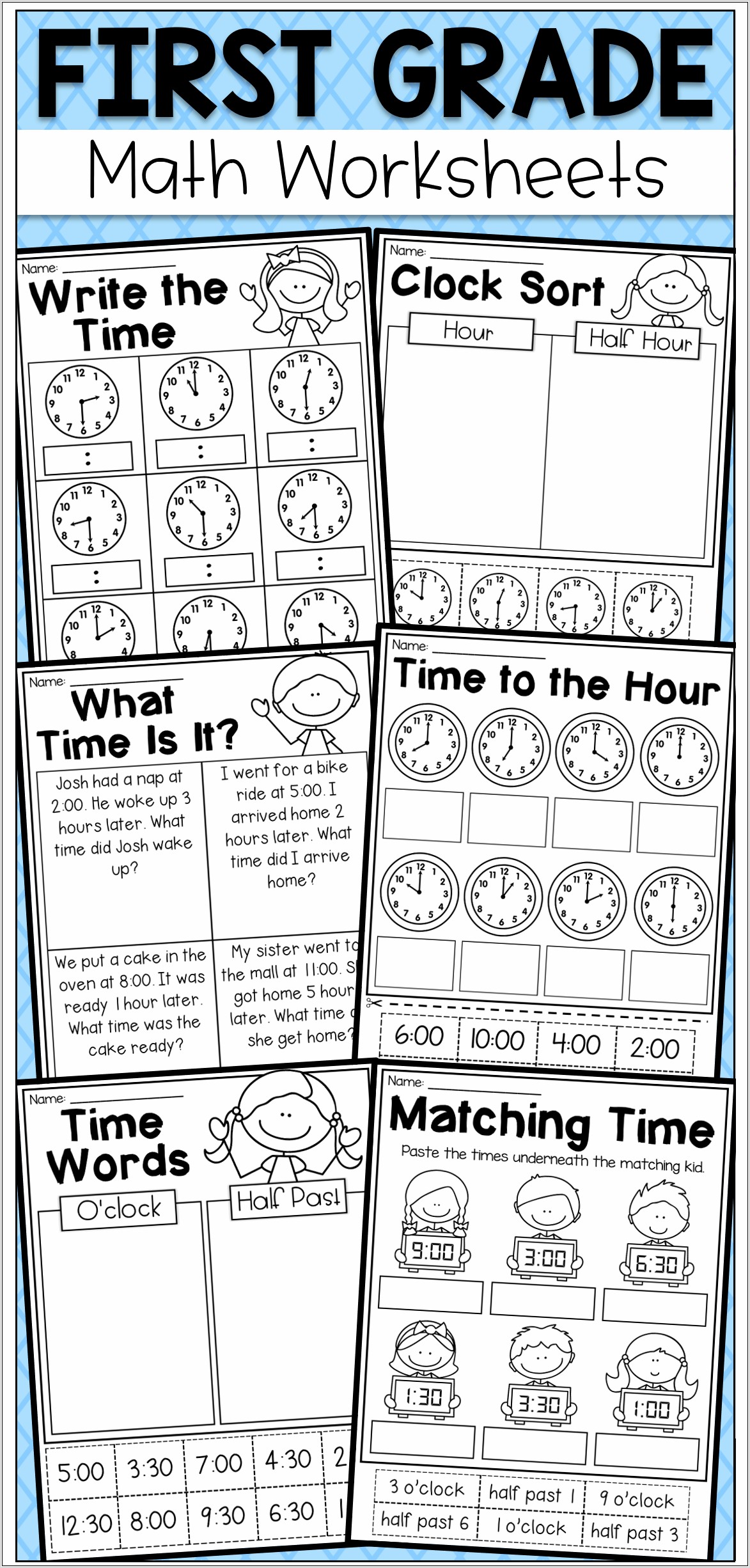 Time Worksheets Half Hour Quarter Hour